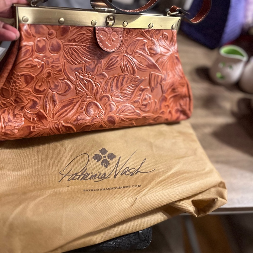 Patricia Nash Embossed Leather Bag - Tan